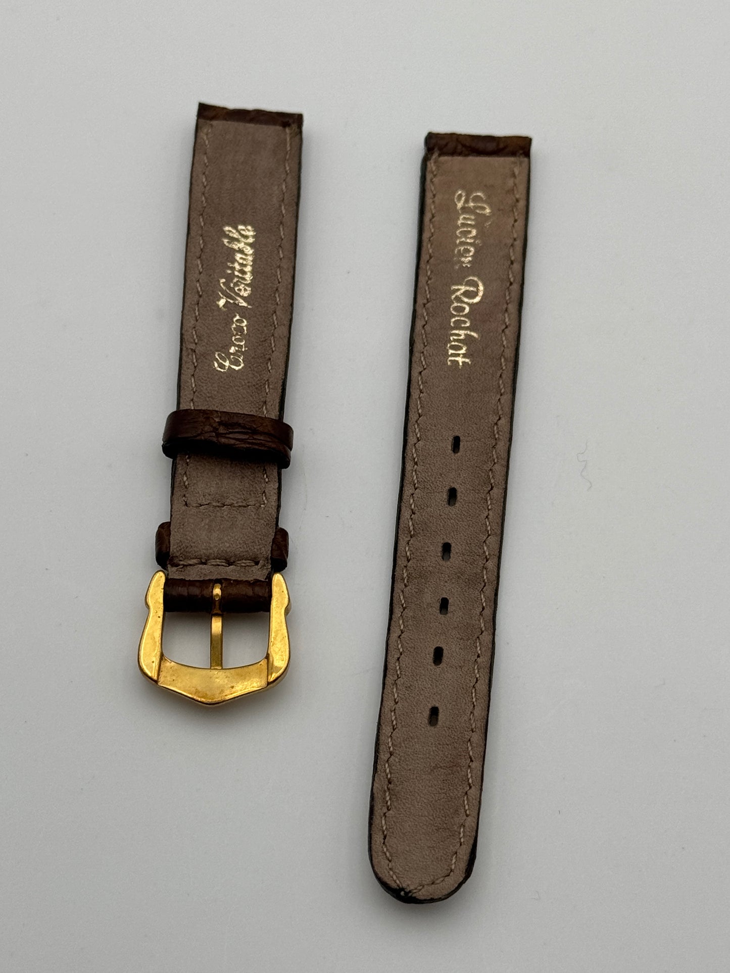 Lucien Rochat cinturino strap pelle leather coccodrillo marrone 13mm