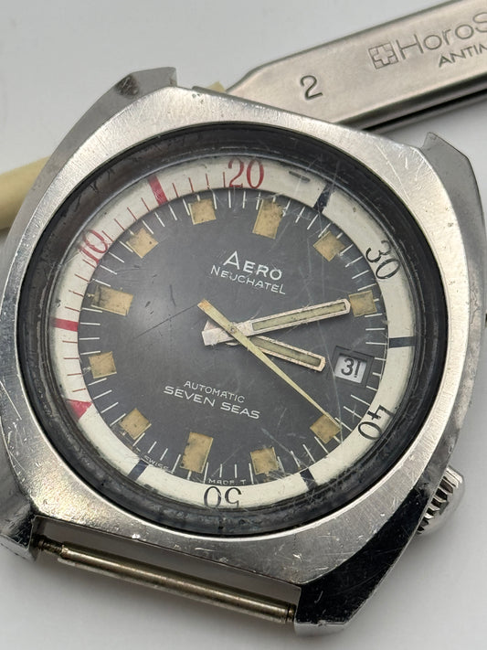 aero neuchatel supercompressor diver vintage seven stars automatic 40mm