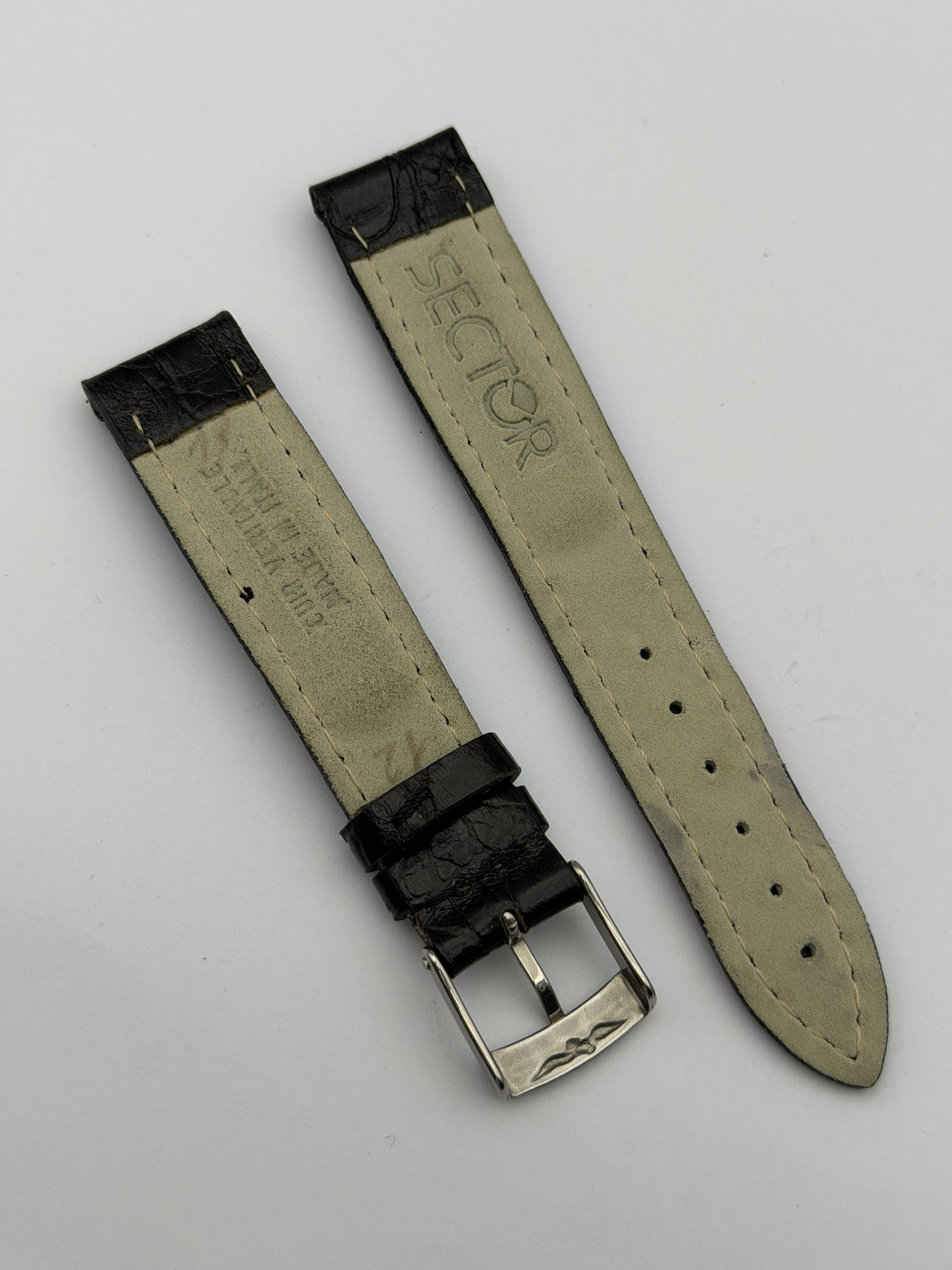 sector 18mm cinturino strap pelle leather