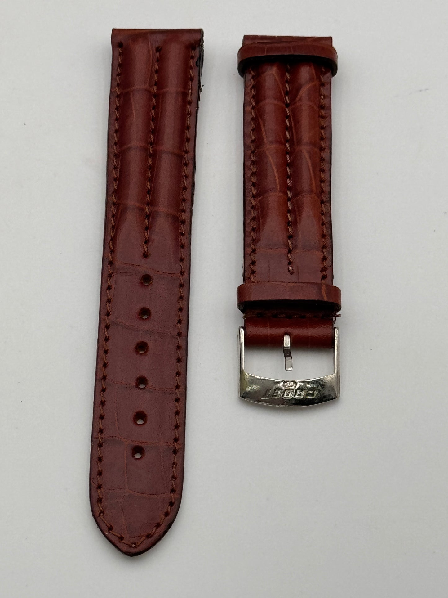 Cadet Chronostar cinturino strap leather pelle coccodrillo marrone 19mm