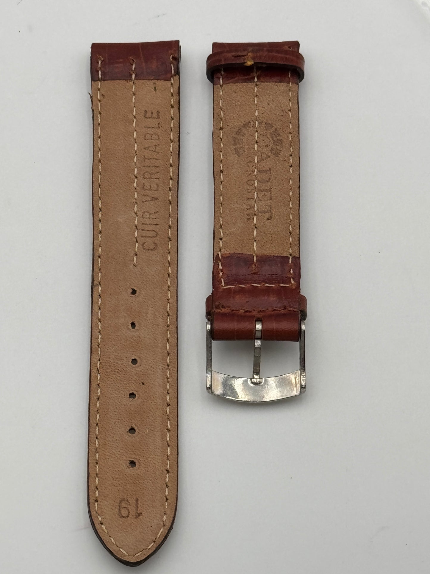 Cadet Chronostar cinturino strap leather pelle coccodrillo marrone 19mm