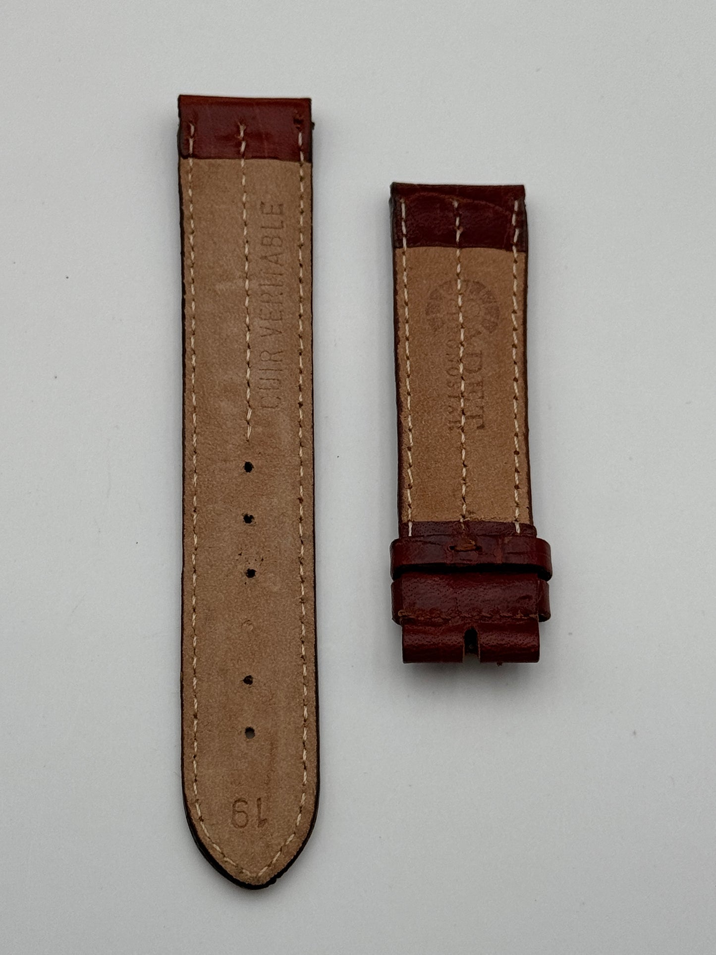 Cadet Chronostar cinturino strap leather pelle coccodrillo marrone 19mm