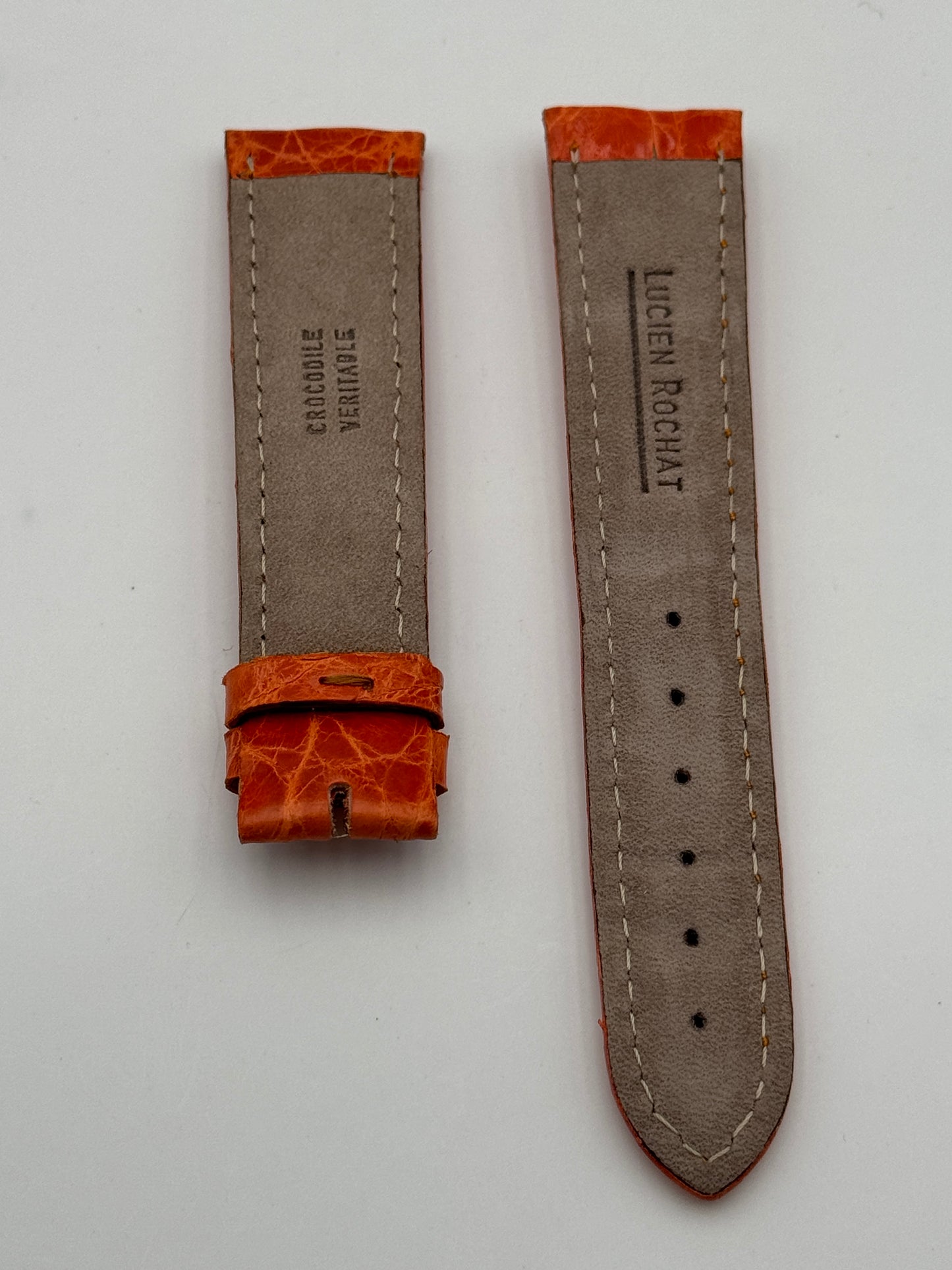 Lucien Rochat cinturino strap arancio pelle leather 21mm