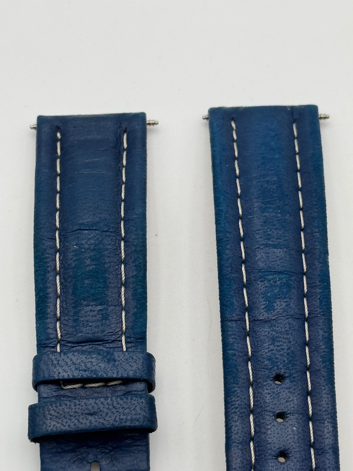 Philip Watch cinturino strap pelle leather 20mm blu blue