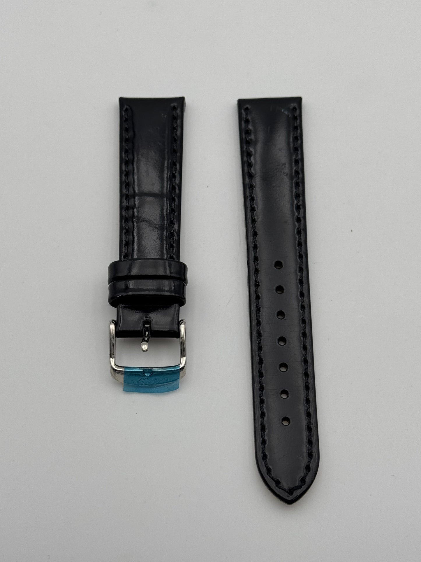 Philip Watch cinturino strap pelle leather black 18mm