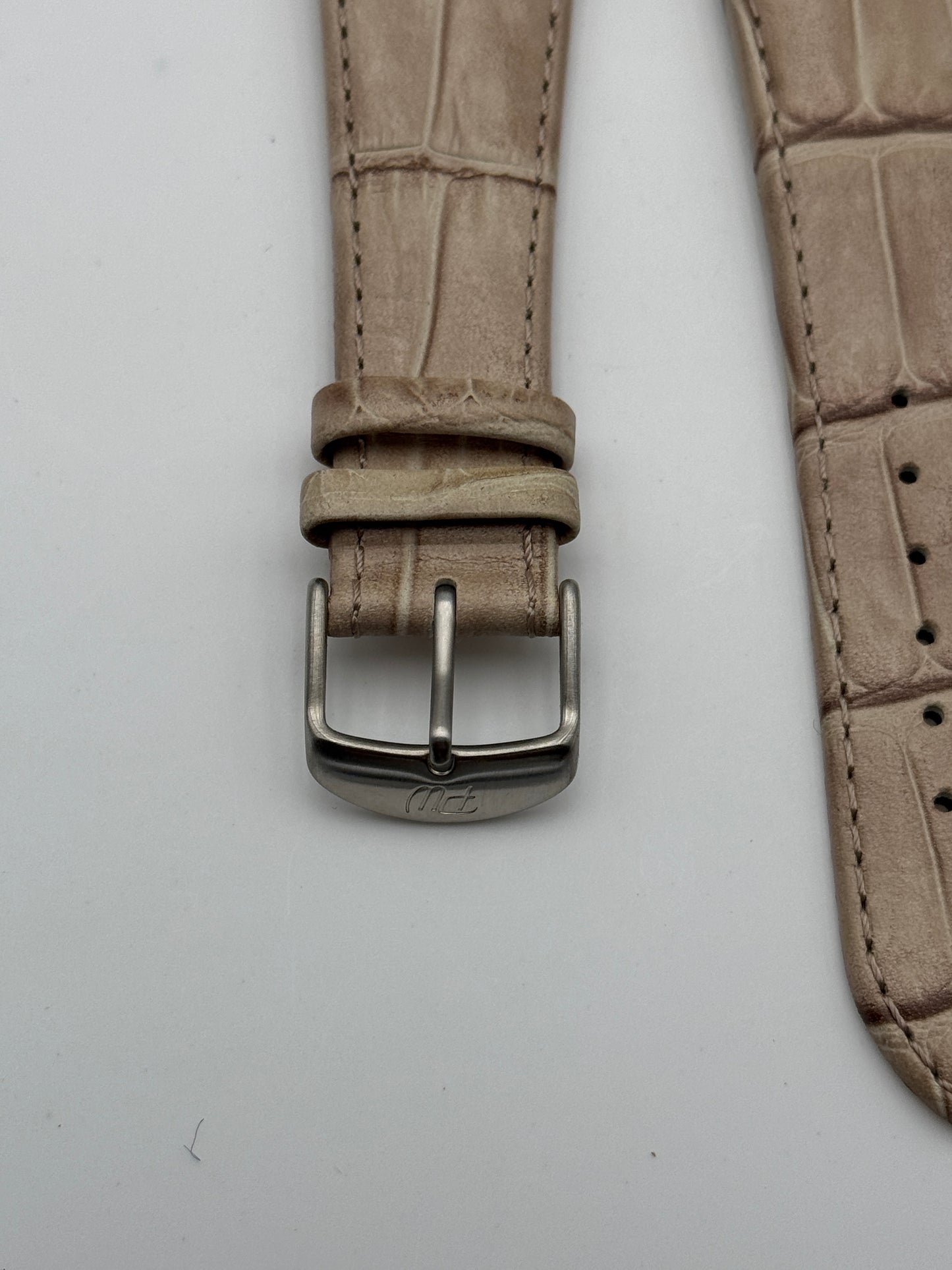 Philip Watch cinturino strap coccodrillo pelle leather beige 23mm