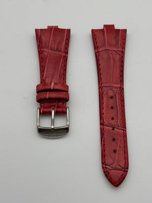 Philip Watch cinturino strap coccodrillo rosso pelle leather 23mm