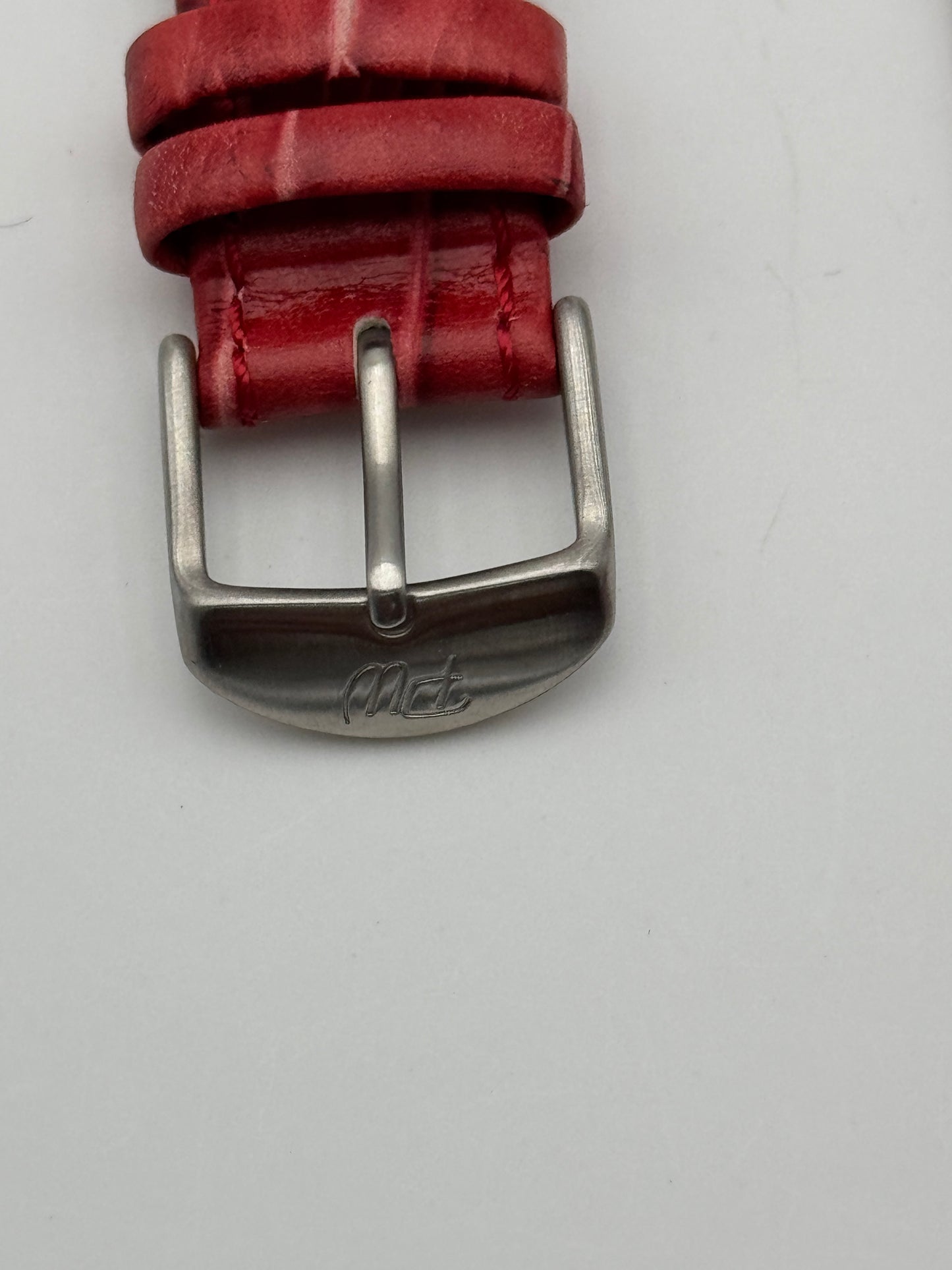 Philip Watch cinturino strap coccodrillo rosso pelle leather 23mm