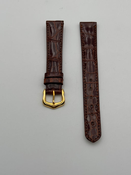 aldex cinturino strap coccodrillo marrone 14mm