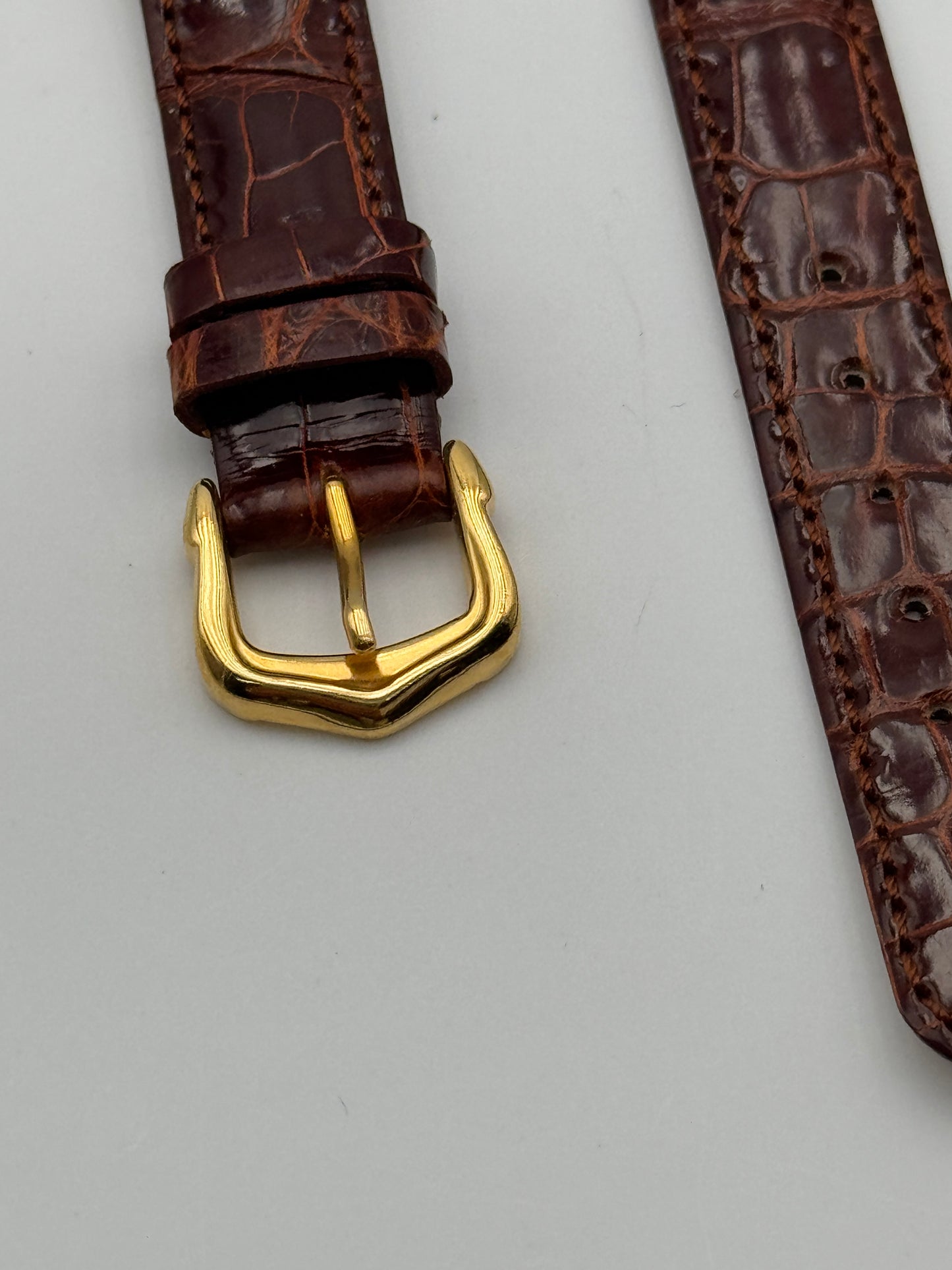 aldex cinturino strap coccodrillo marrone 14mm