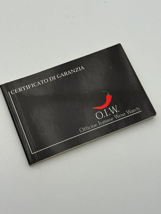 oiw officine italiane wrist watch warranty garanzia guarantee libretto booklet
