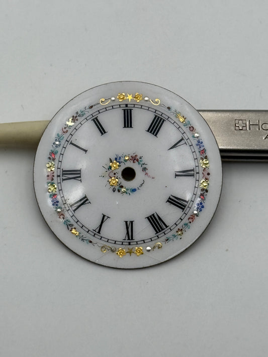 pocket watch dial quadrante porcelain 34mm