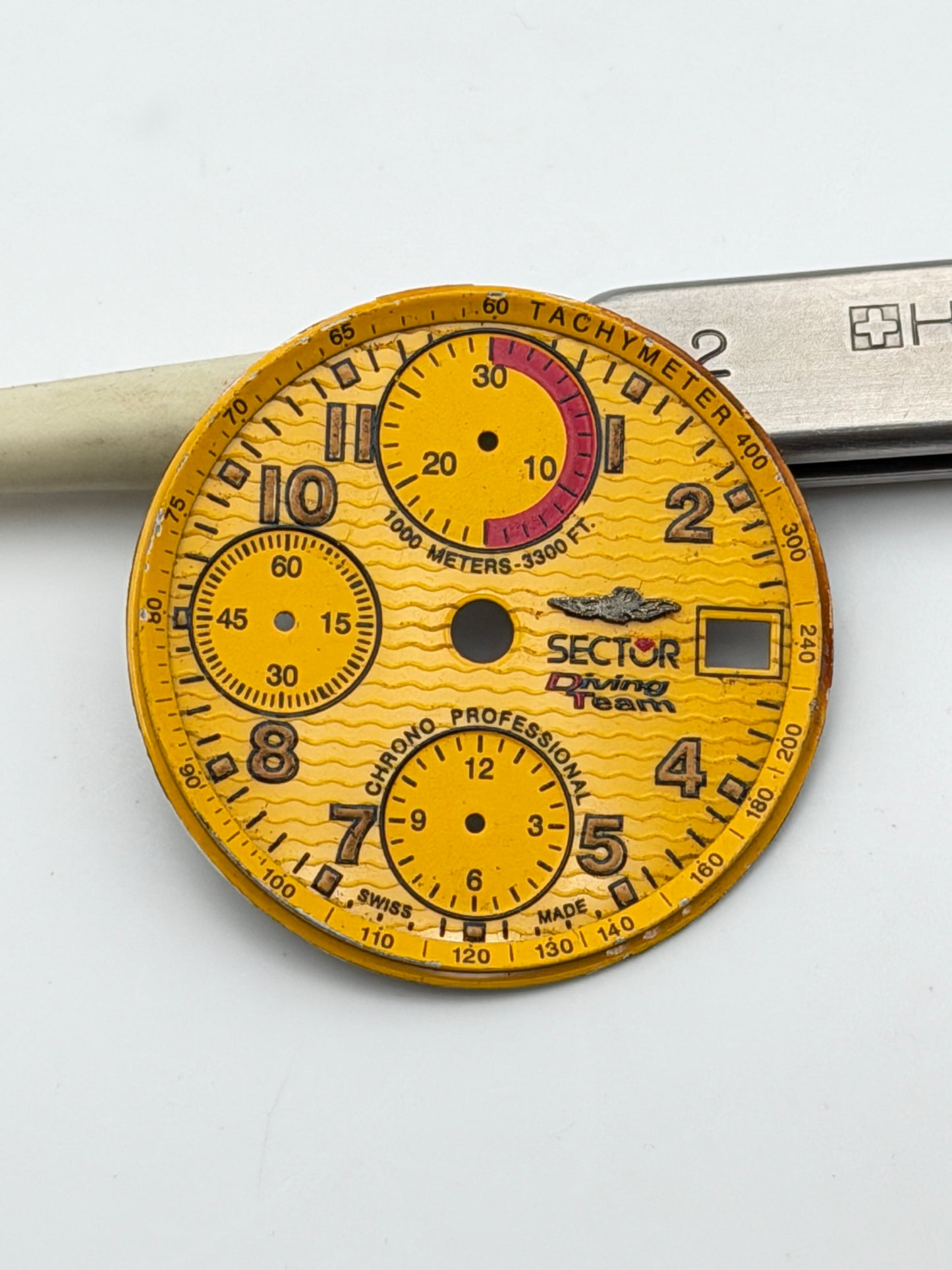 sector diving team 7750 29.5mm automatic chronograph dial quadrante