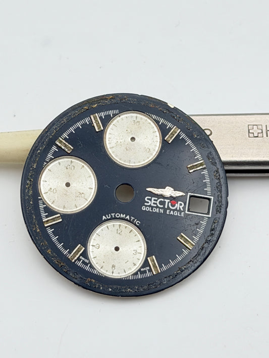 sector golden eagle 7750 29.5mm chronograph automatic dial quadrante