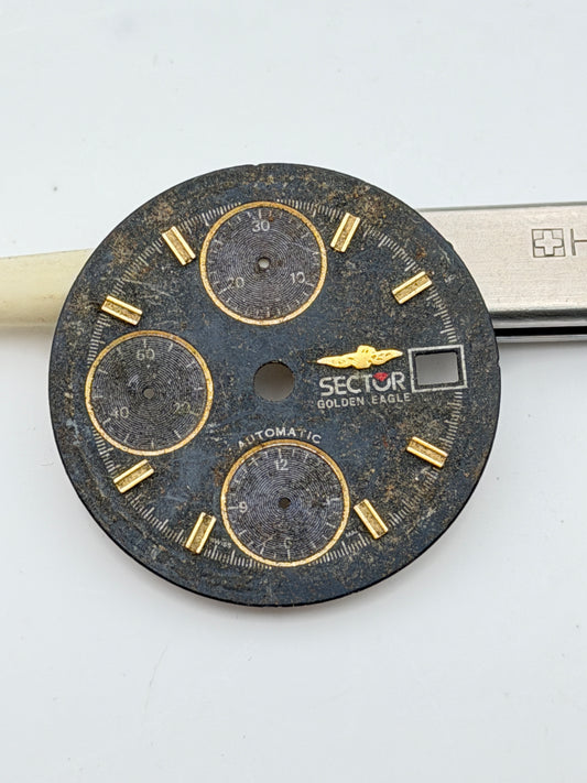 sector golden eagle 29.5mm chronograph automatic dial quadrante