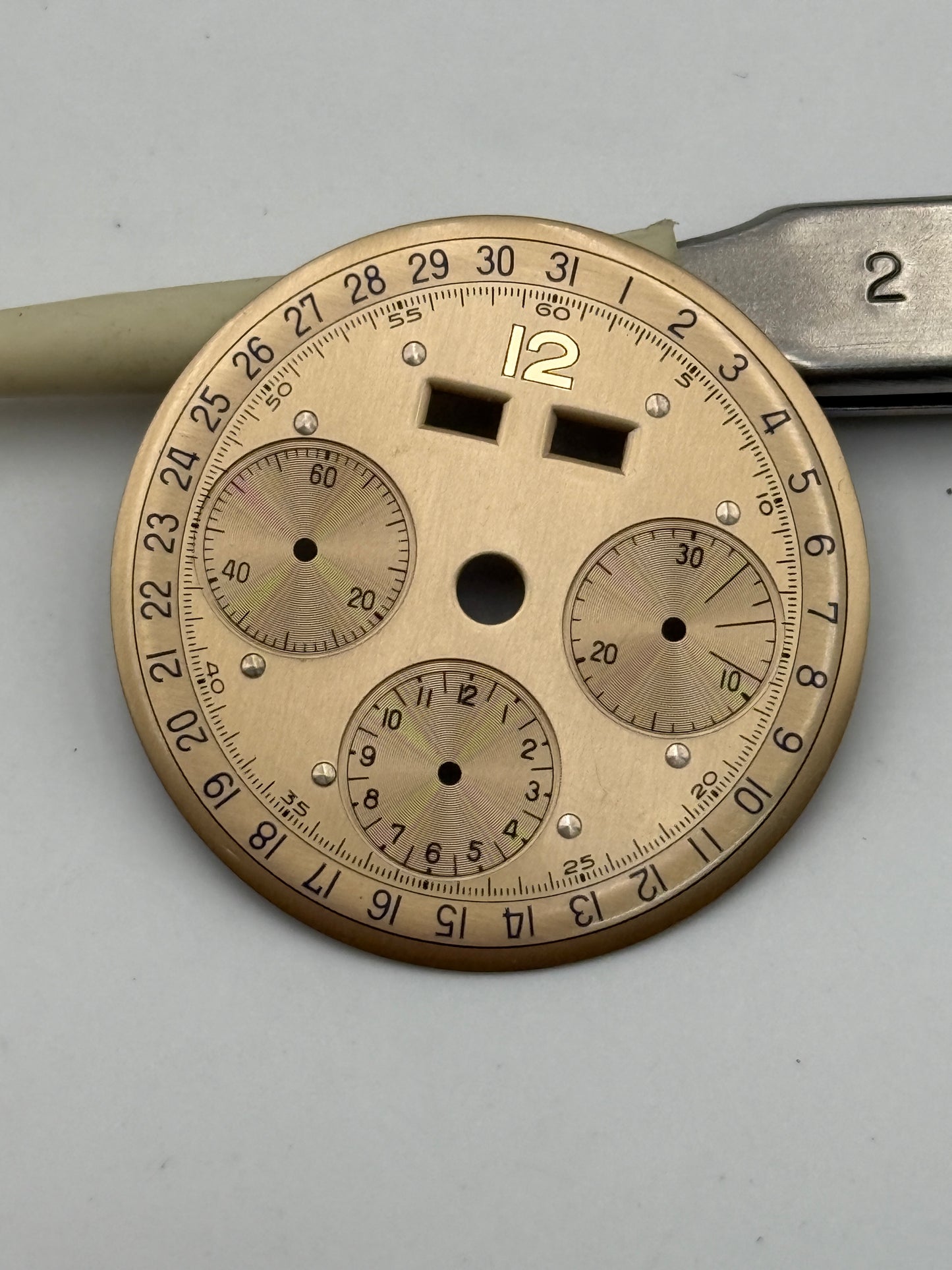 valjoux 72c nos 31,5mm dial quadrante chrono calendar rare