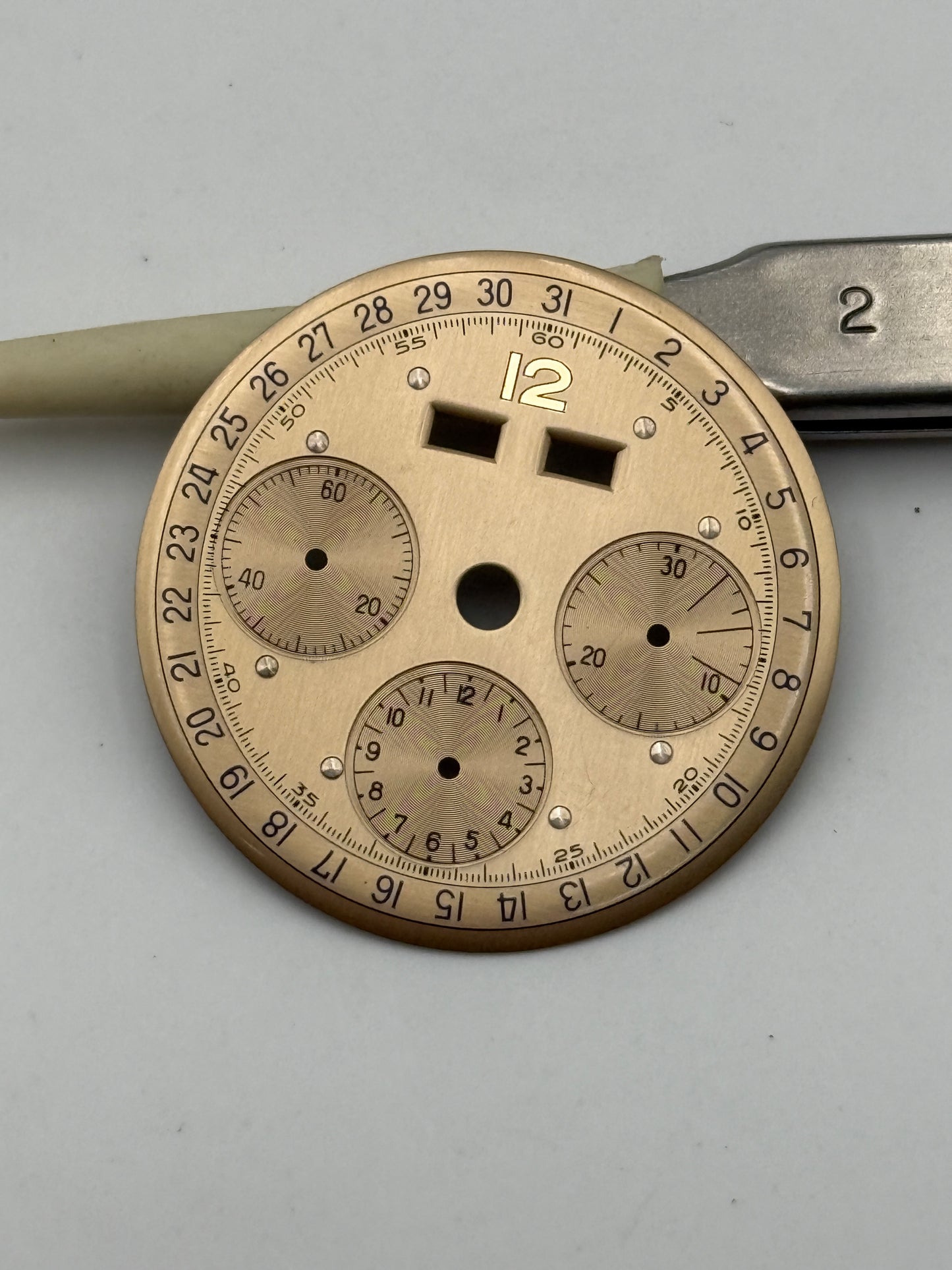 valjoux 72c nos 31,5mm dial quadrante chrono calendar rare