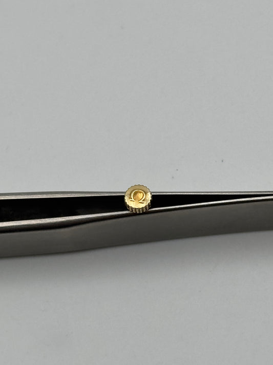 Omega corona crown antipolvere dustproof 4x1.5mm gold plated