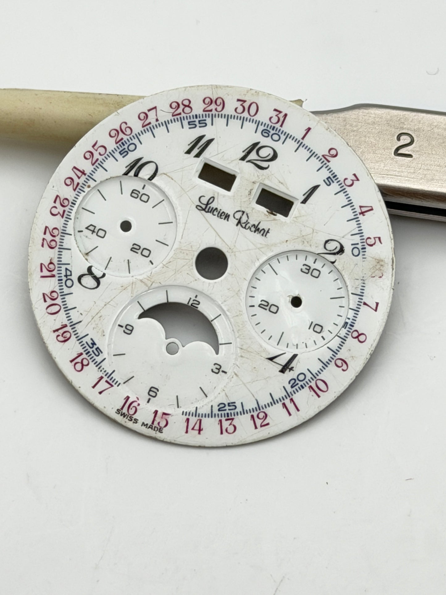 lucien rochat valjoux 72c 30.5mm dial quadrante