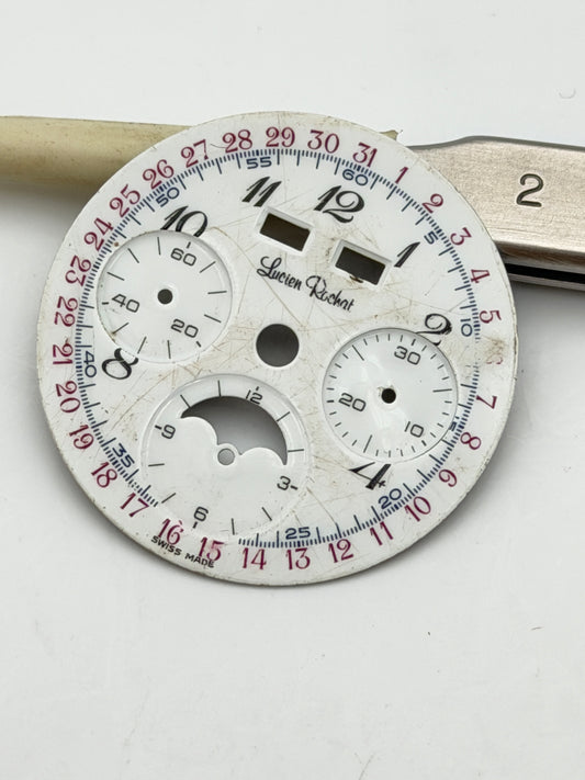 lucien rochat valjoux 72c 30.5mm dial quadrante