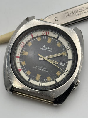 aero neuchatel supercompressor diver vintage seven stars automatic 40mm
