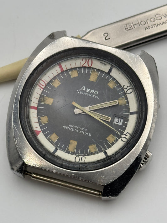 aero neuchatel supercompressor diver vintage seven stars automatic 40mm