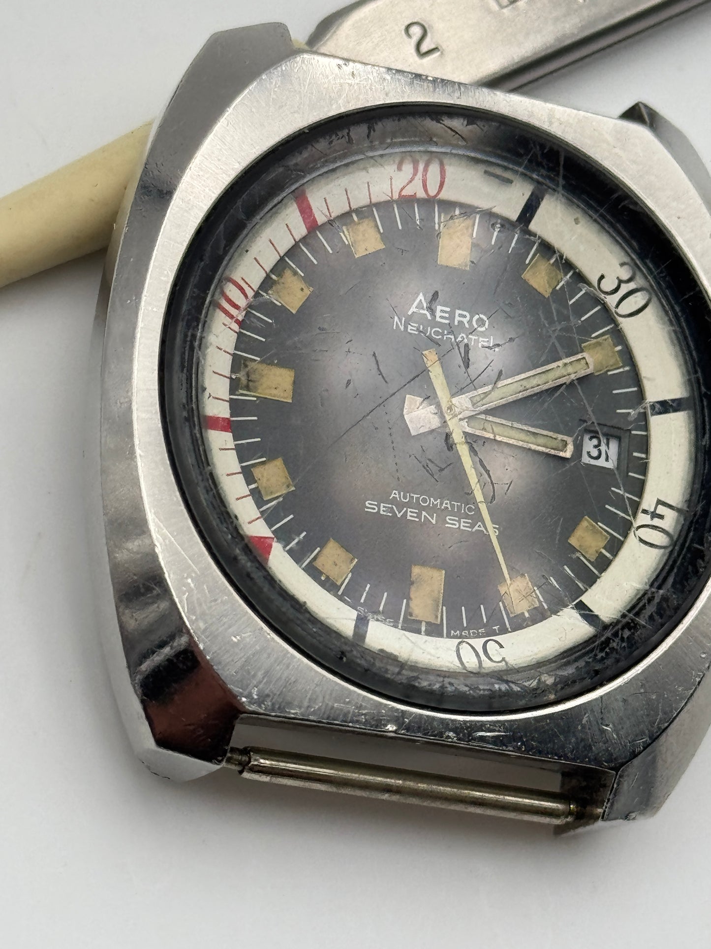aero neuchatel supercompressor diver vintage seven stars automatic 40mm