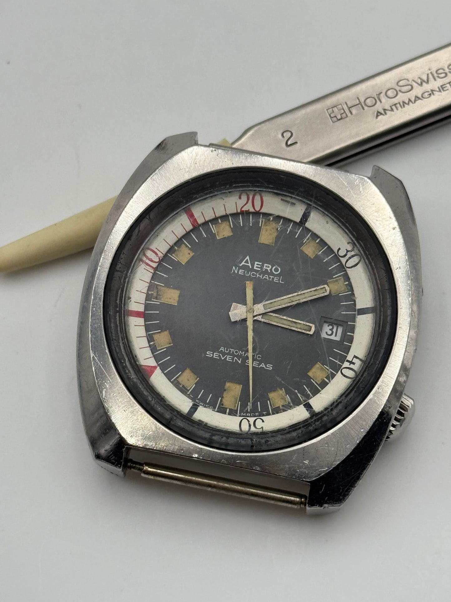aero neuchatel supercompressor diver vintage seven stars automatic 40mm