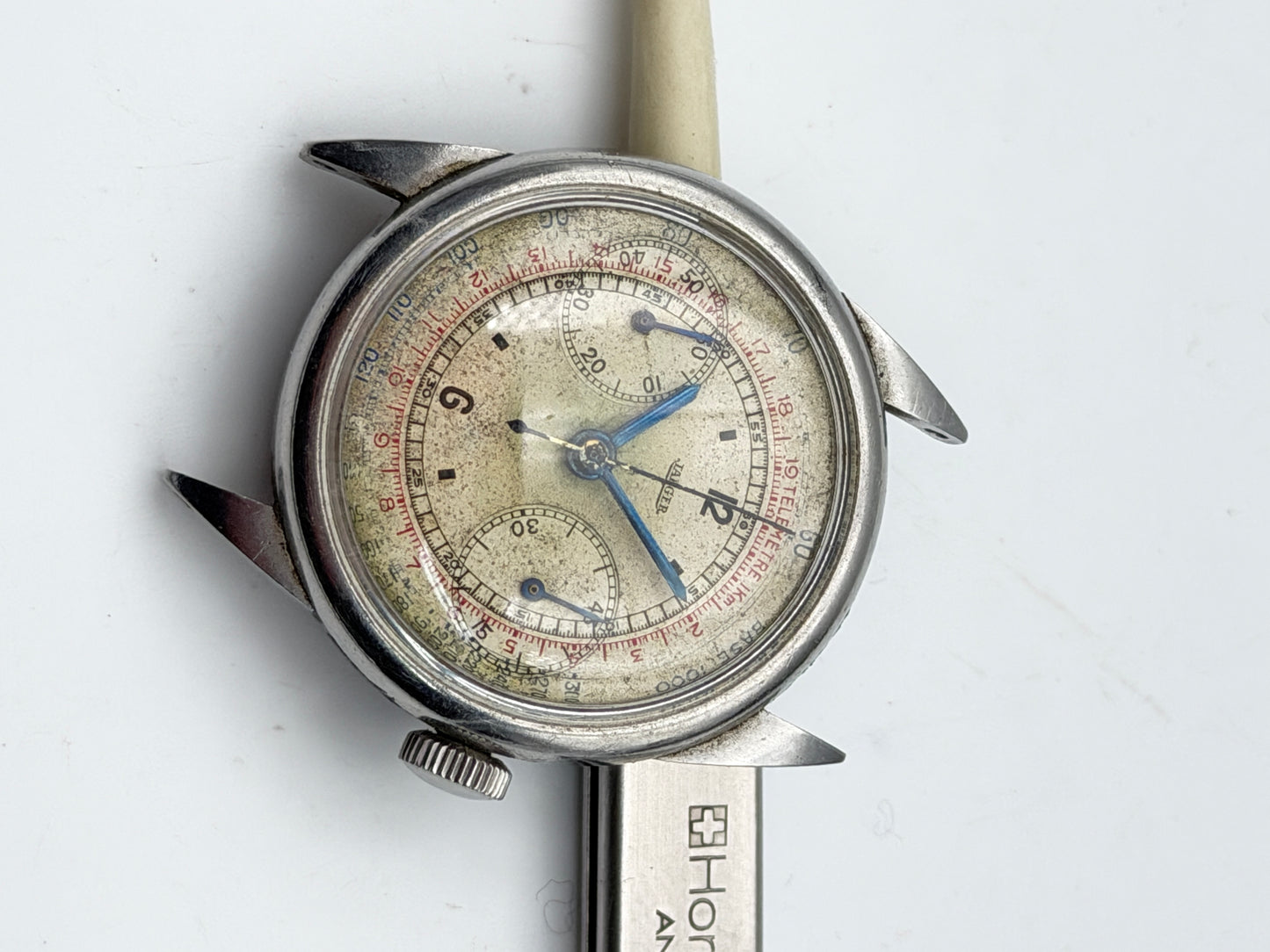 jaeger chrono 281 chronograph rare vintage 33mm le coultre
