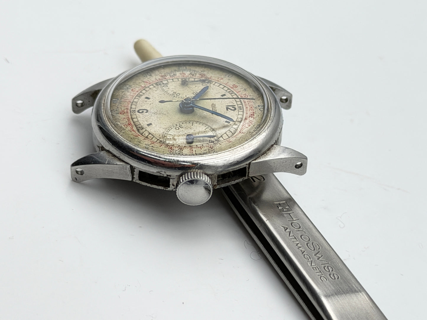 jaeger chrono 281 chronograph rare vintage 33mm le coultre