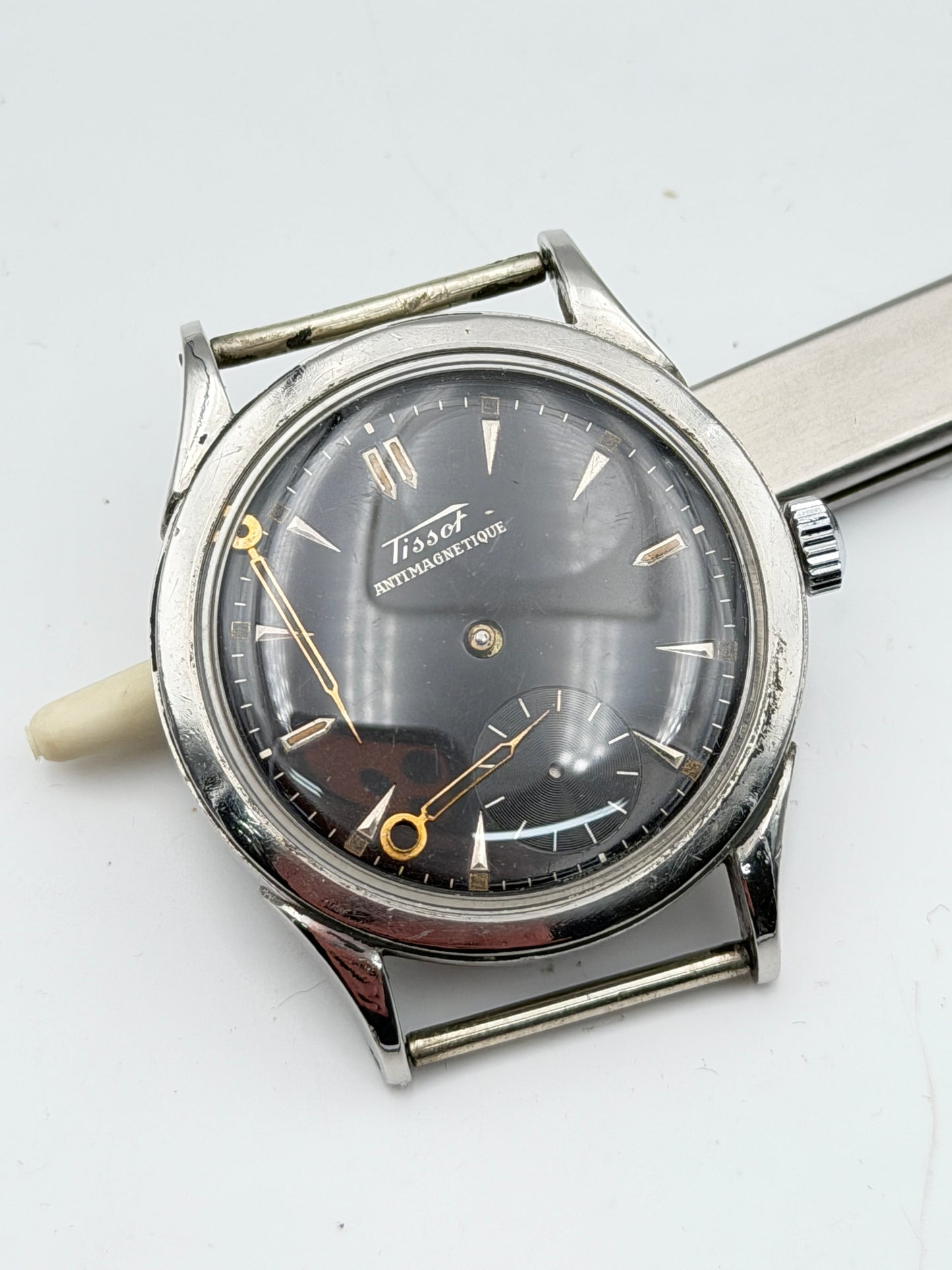 tissot military black antimagnetique watch vintage rare