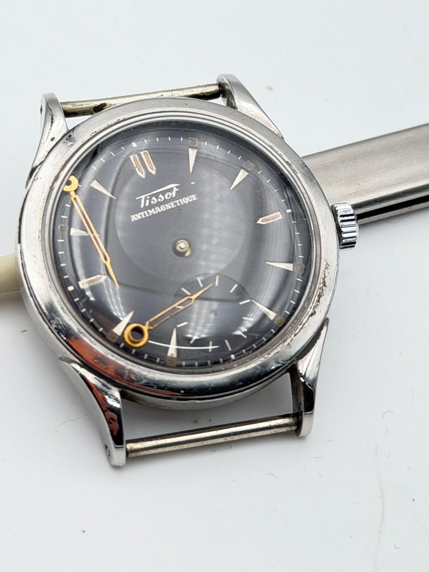 tissot military black antimagnetique watch vintage rare