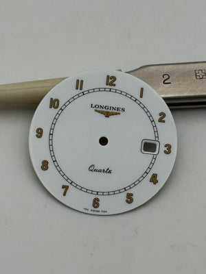 longines bianco arabi indici dorati 28,8mm 156-7194 dial quadrante