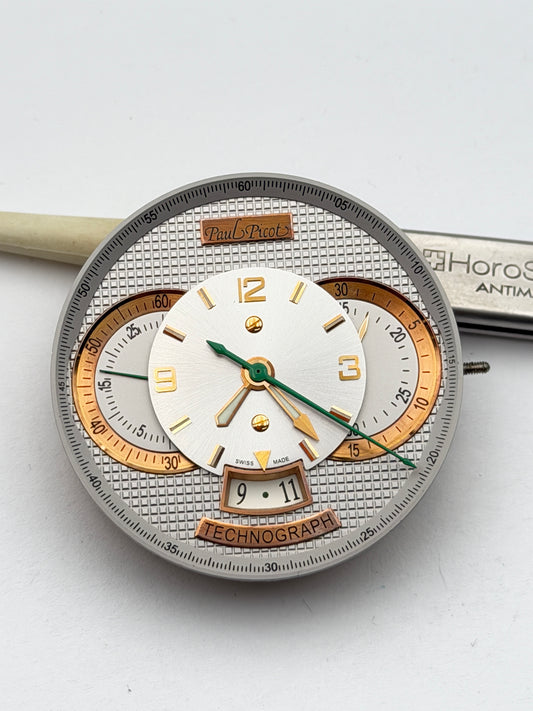 Paul Picot technograph valjoux 7750 movement movimento chrono