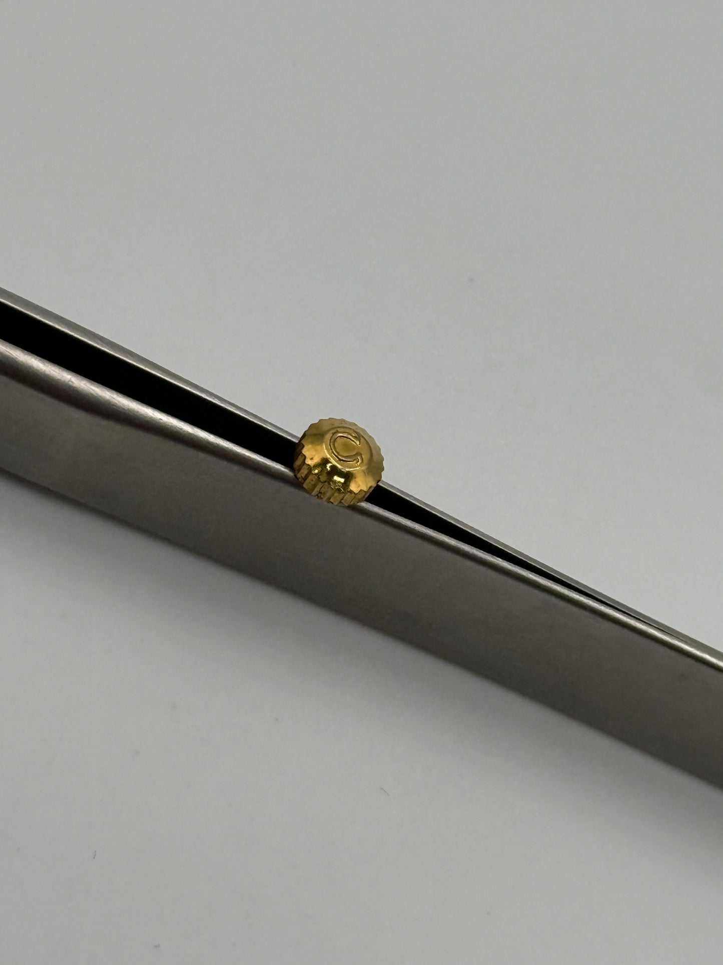 Omega corona crown waterproof impermeabile gold plated 4.7x2.5mm