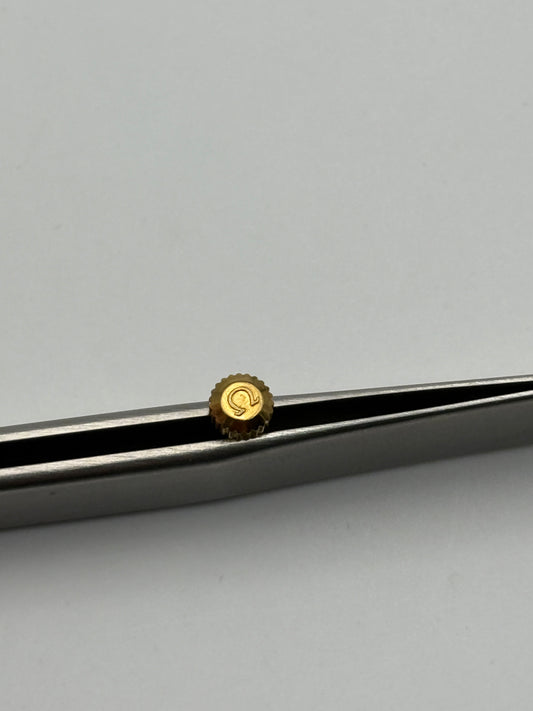 Omega corona crown impermeabile waterpoof 4.8x2.5mm gold plated