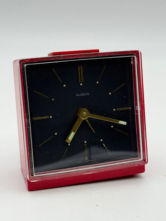 globus table desk clock alarm west germany vintage