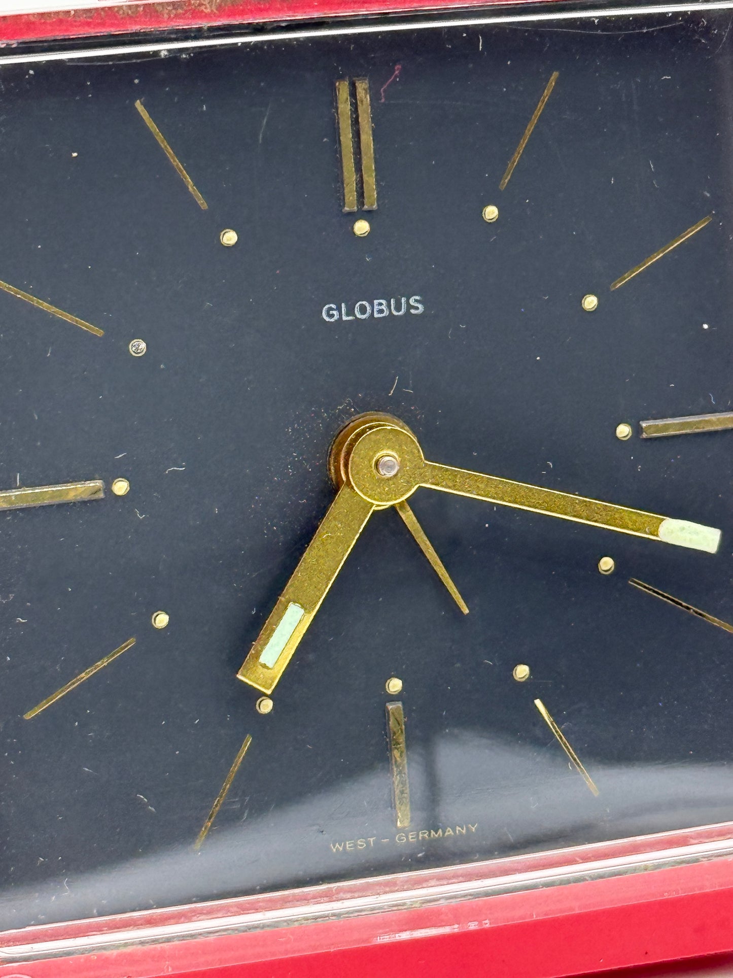 globus table desk clock alarm west germany vintage