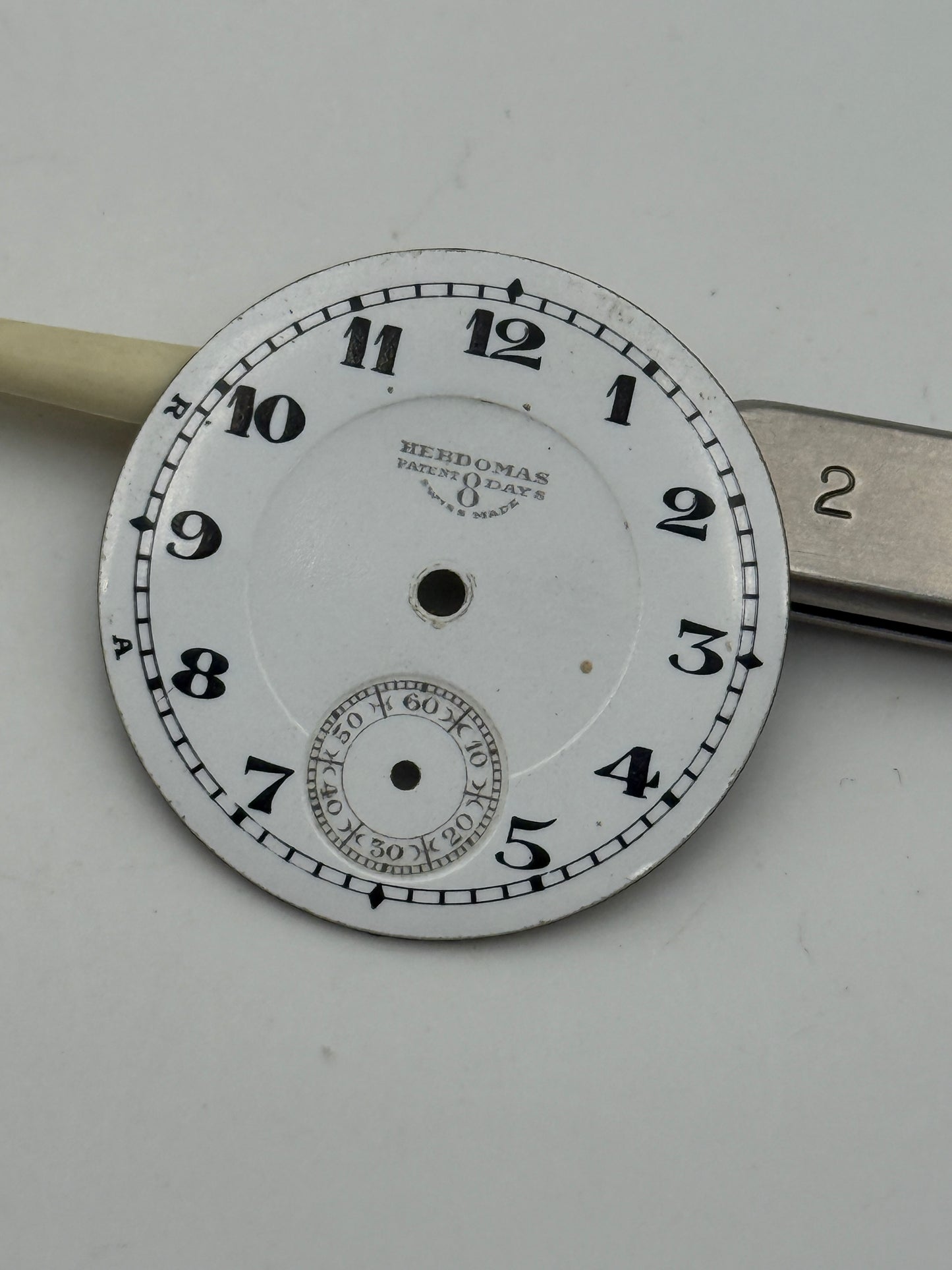 hebdomas patent 8 days porcelain 29mm dial quadrante rare