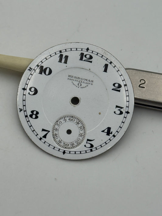 hebdomas patent 8 days porcelain 29mm dial quadrante rare