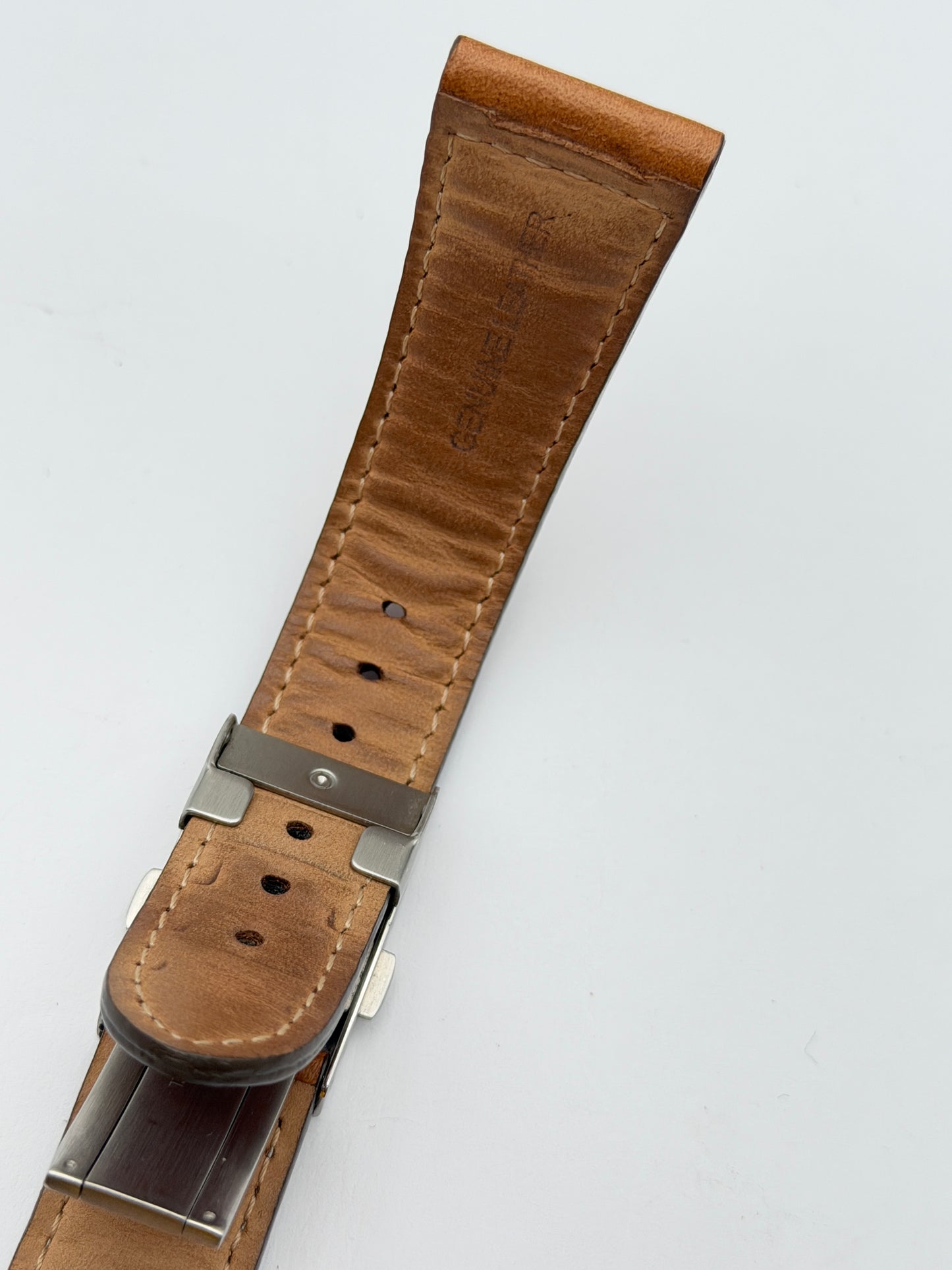 citizen 23mm strap cinturino pelle leather fibbia buckle deployante