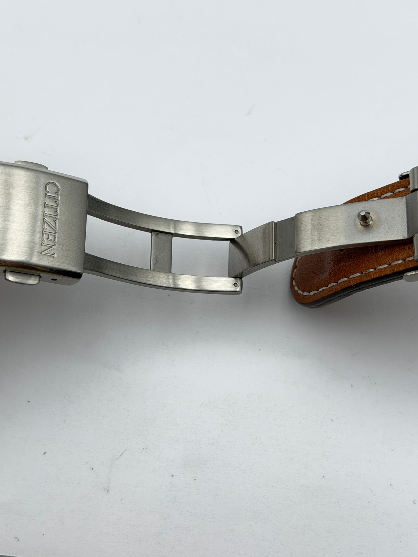 citizen 23mm strap cinturino pelle leather fibbia buckle deployante