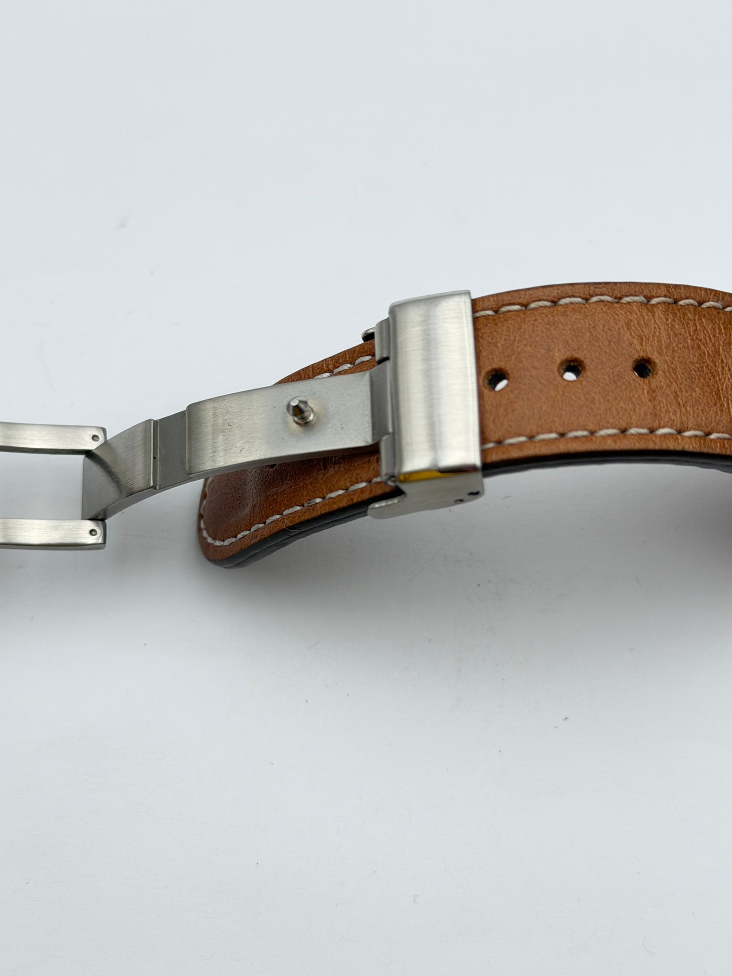 citizen 23mm strap cinturino pelle leather fibbia buckle deployante
