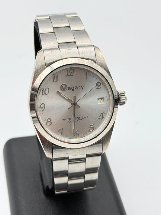 vagary quartz watch new nos 34mm