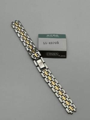 Citizen 59-K0700 bracelet bracciale acciaio steel e oro gold 14mm