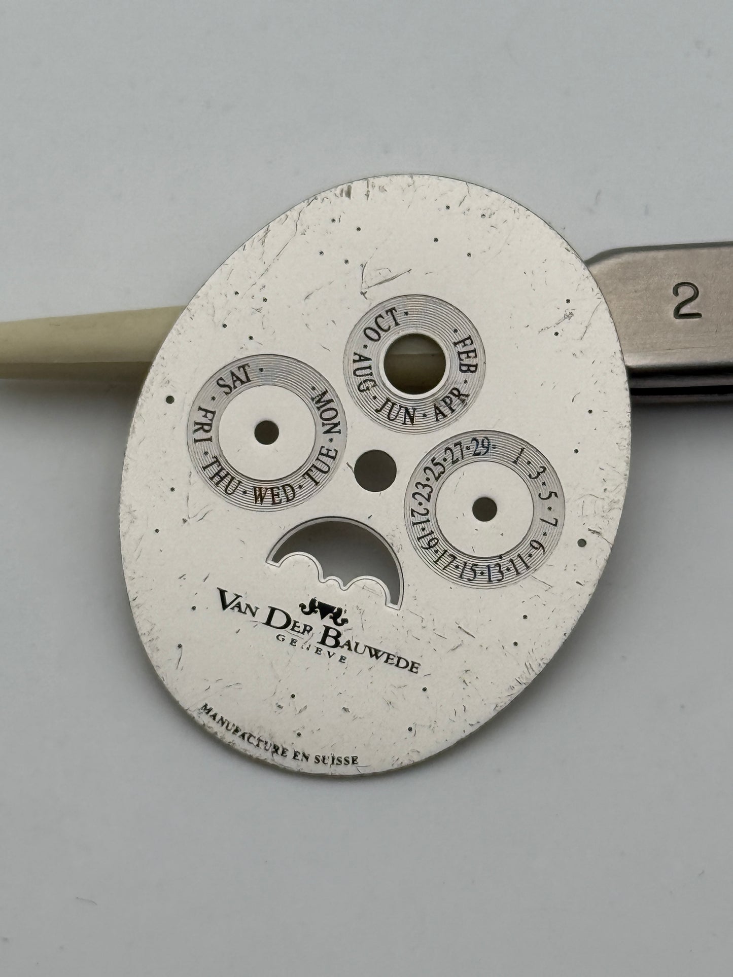 van der bauwede calendar 28mm dial quadrante