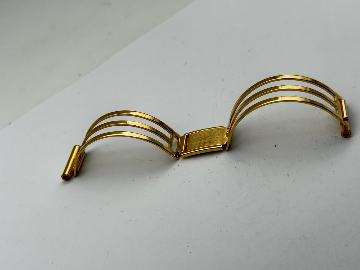 bracelet bracciale vintage steel ragno 19mm gold palted