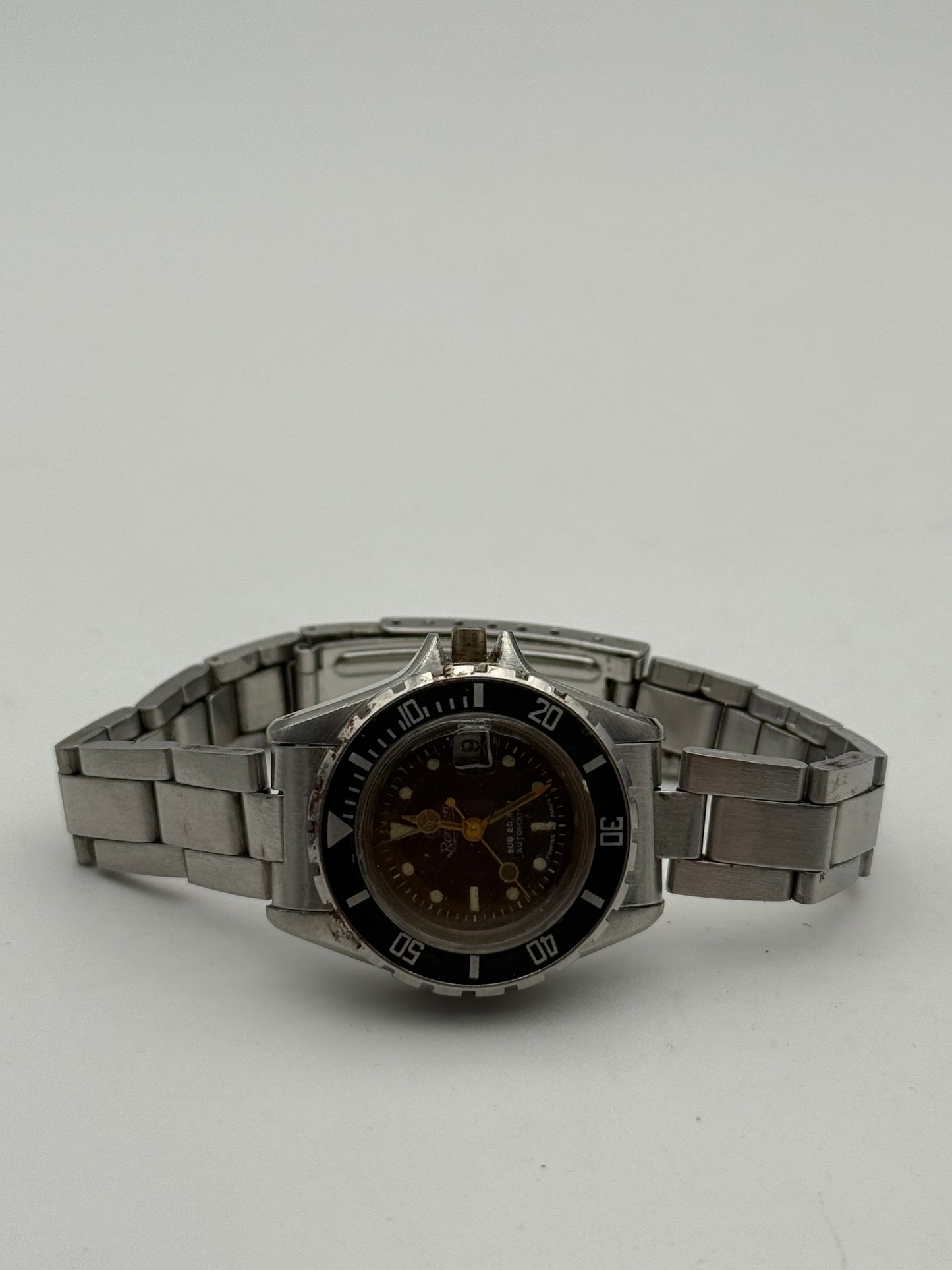 diver vintage sub 20 atm mrp case brevet swiss 31mm