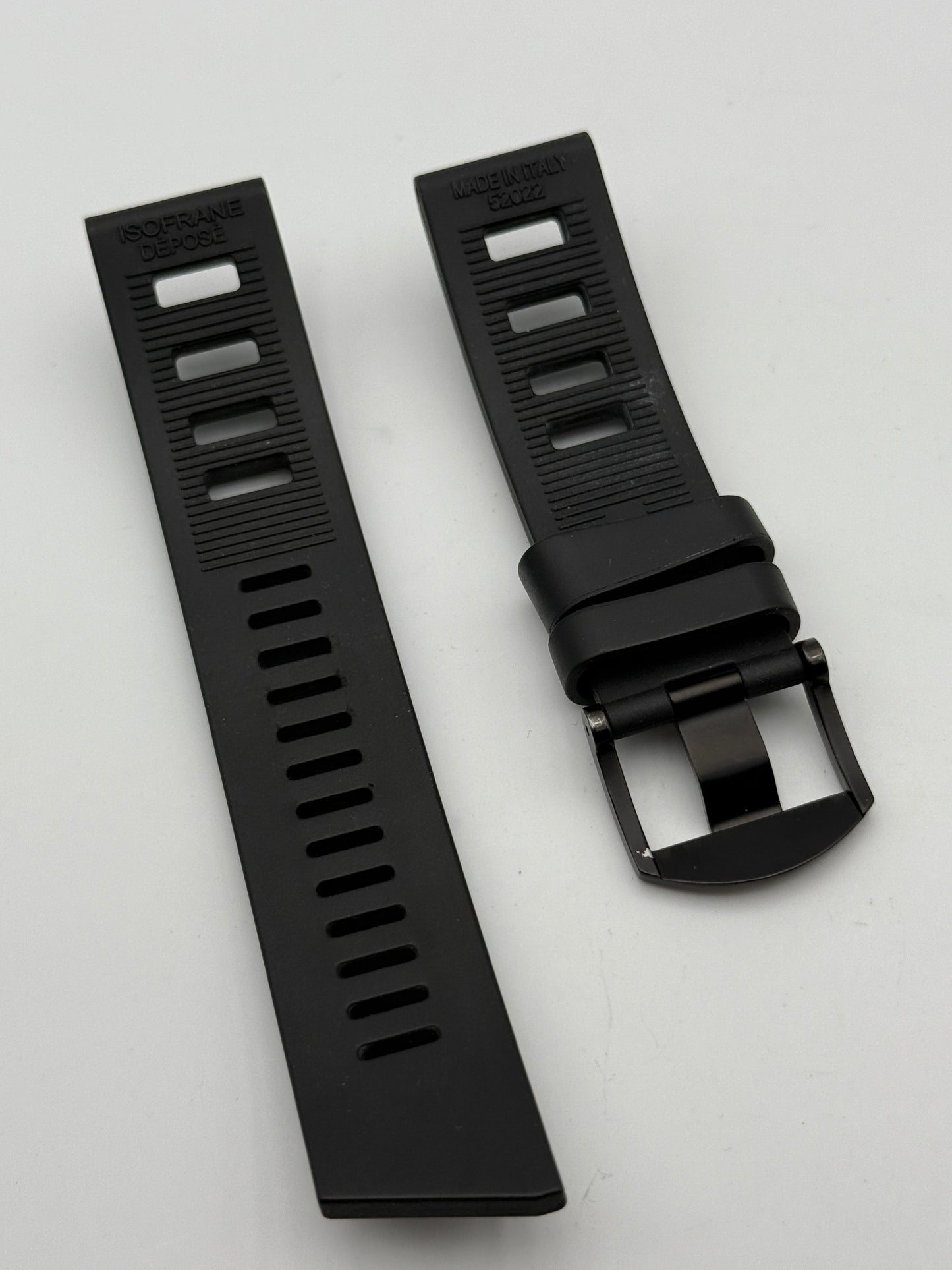 isofrane rubber strap cinturino black 22mm