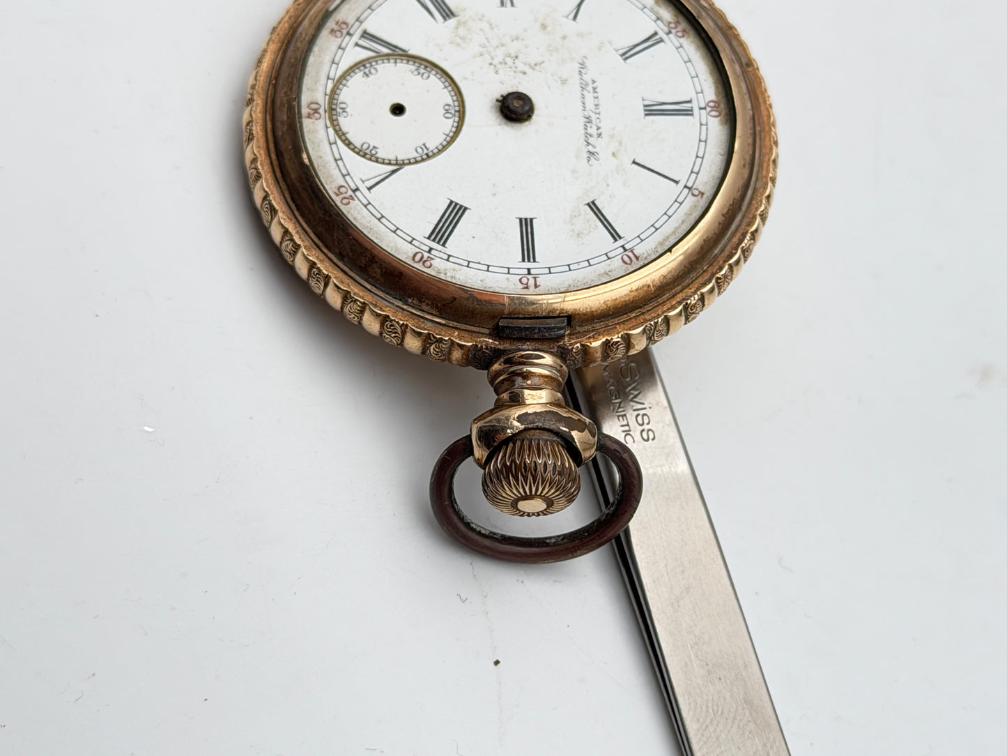 american waltham 52mm pocket watch gold filled